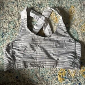 Striped Lululemon Sports Bra with Cross Back Size 8